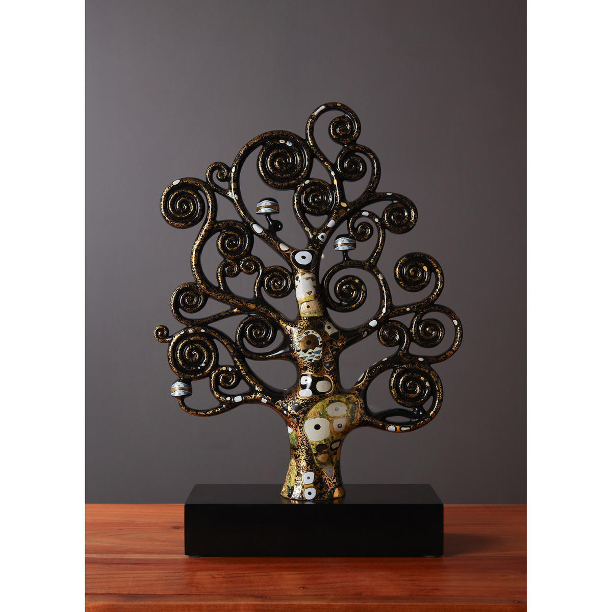 DEKOFIGUR Gustav Klimt - Der Lebensbaum, Porzellan, Schwarz, Limited Edition - Schwarz, Keramik (12/53/37cm) - Goebel