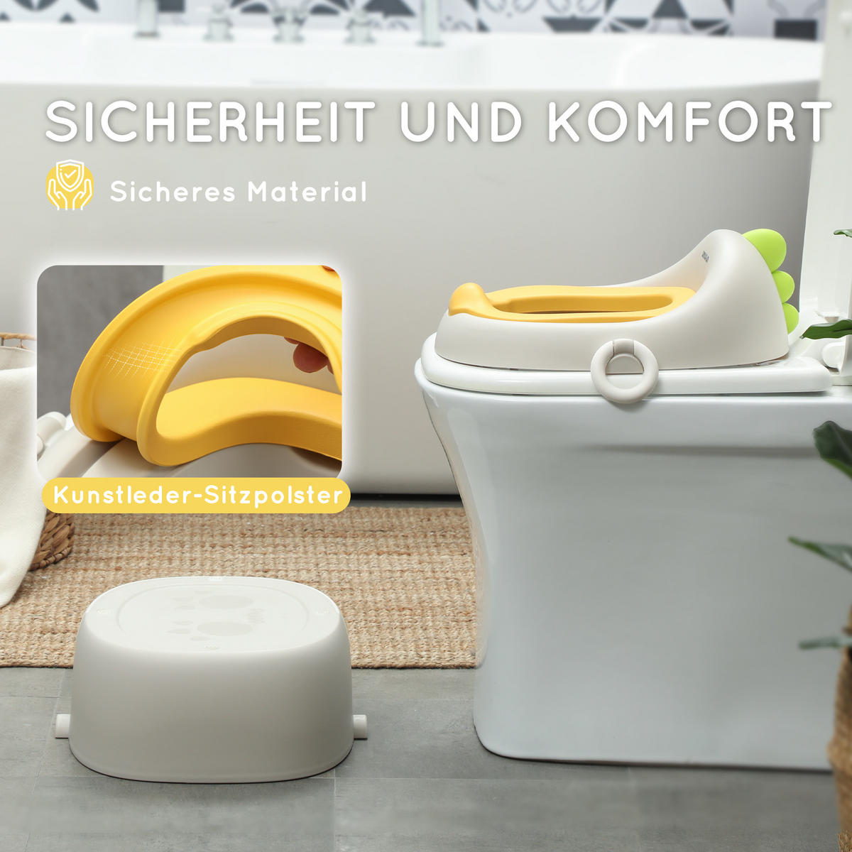 KINDERTOPF, Kunststoff, Kunstleder, Grau - Grau, Kunststoff (33/38.4cm) - AIYAPLAY
