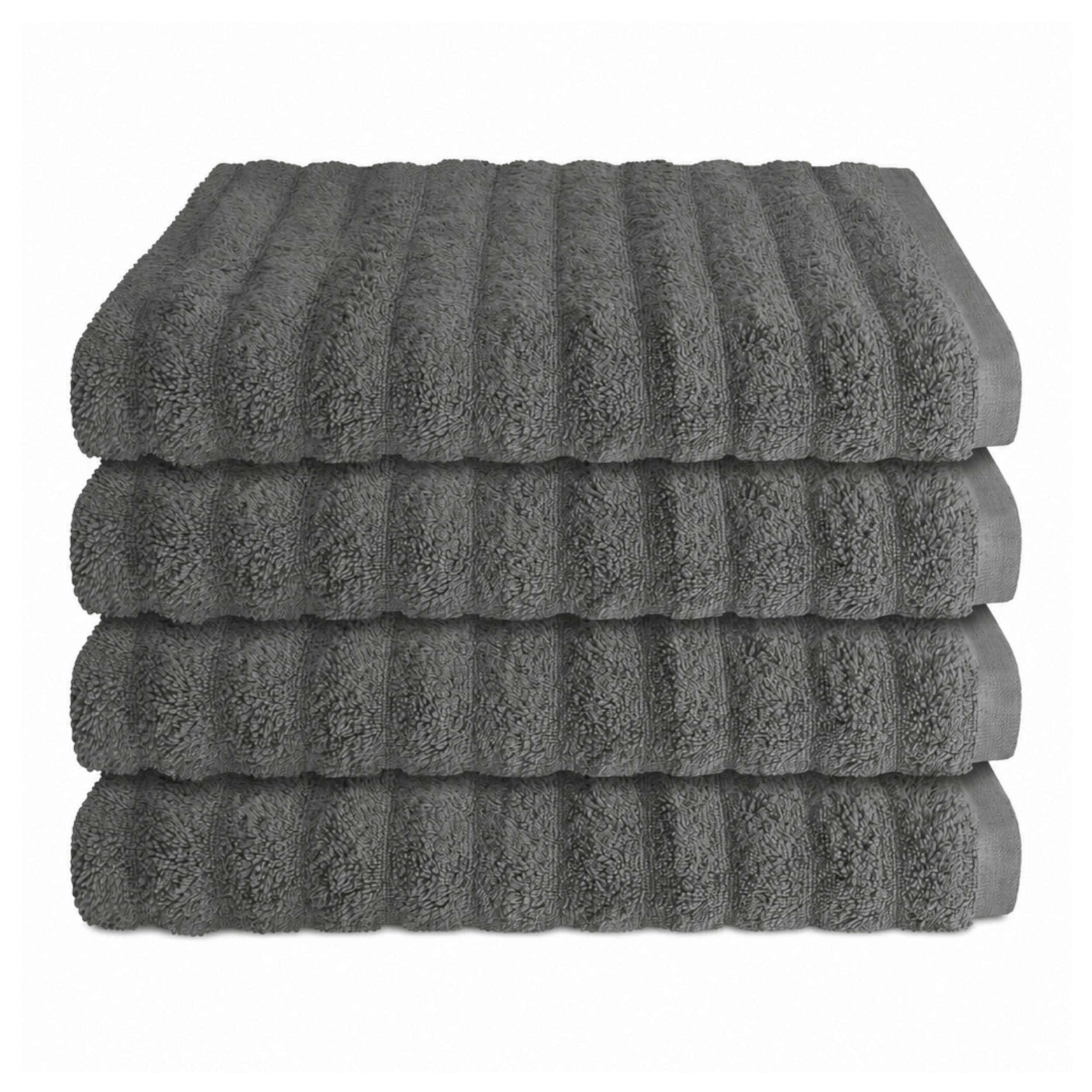 HANDTUCHSET Neapel - 4-teilig - 50x100 cm - Dunkelgrau - Dunkelgrau, Textil (50/100cm) - SCHIESSER