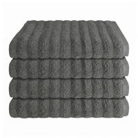 HANDTUCHSET Neapel - 4-teilig - 50x100 cm - Dunkelgrau - Dunkelgrau, Textil (50/100cm) - SCHIESSER