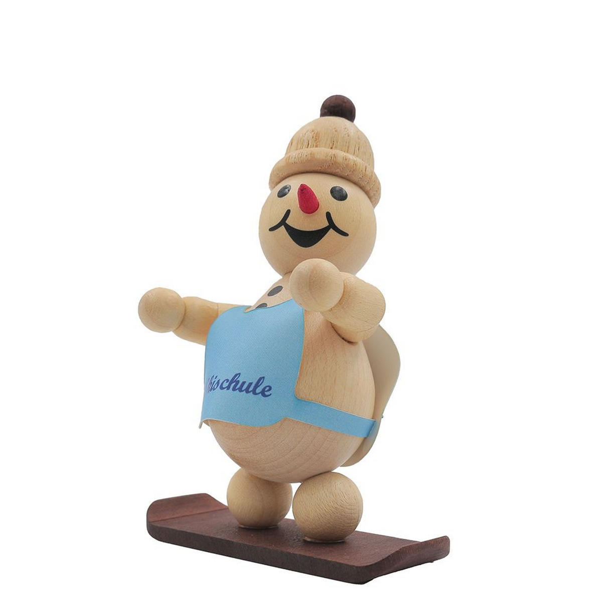 HOLZFIGUR Schneemann Junior Skianfänger mit Snowboard stehend 9 cm - Multicolor, Holz (8/1/0.1cm)