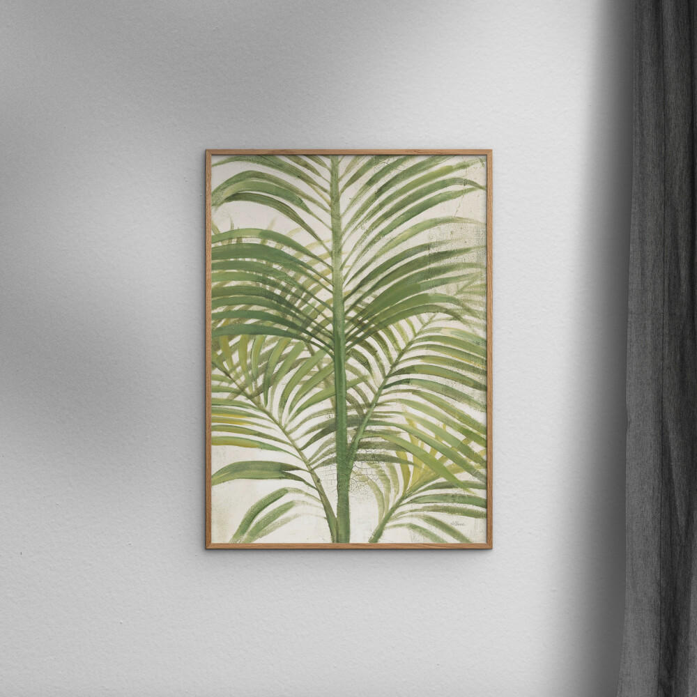 POSTER mit Rahmen Wild Apple - Palms II Bright - Eichefarben/Grün, Holz/Papier (70/100cm) - Poster&Frame