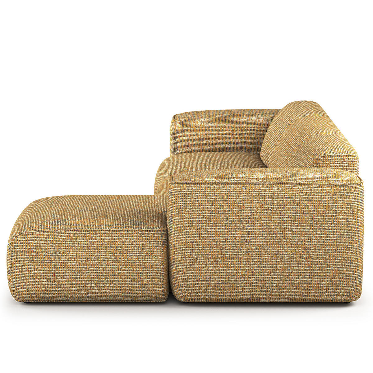 3-SITZER ECKSOFA mit Longchair - Schwarz/Honig, Kunststoff/Textil (284/173cm) - home24