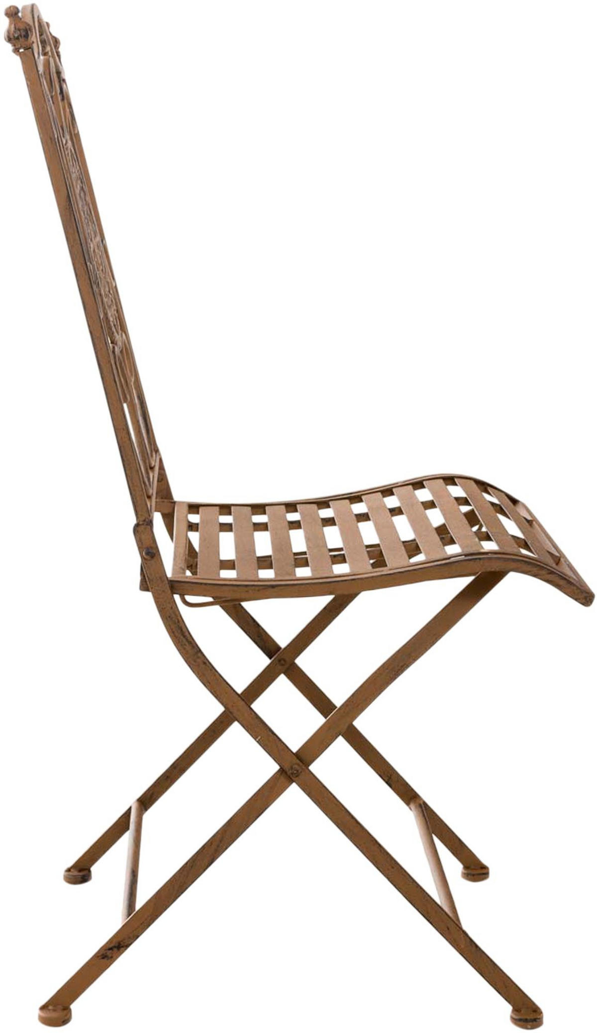 GARTENKLAPPSTUHL 2er Set Metall Antik Braun - Braun, Metall (42/91/49cm) - CLP