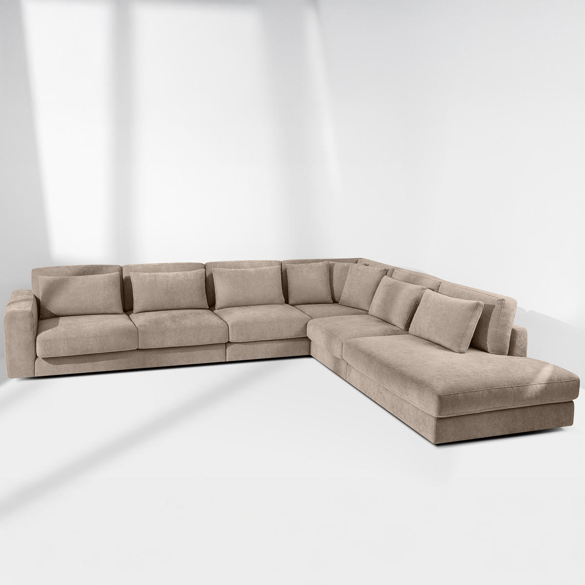 ECKSOFA XL rechts VERUS - Ecru, Holz/Holzwerkstoff (377/328cm) - KONSIMO®