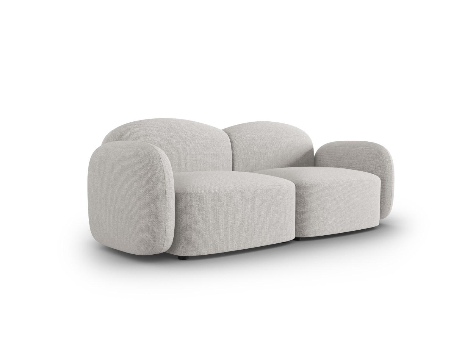 SOFA Blair aus Chenille-Stoff silber meliert 2 Sitzplätze - Silberfarben, Textil (87/80/194cm) - Micadoni