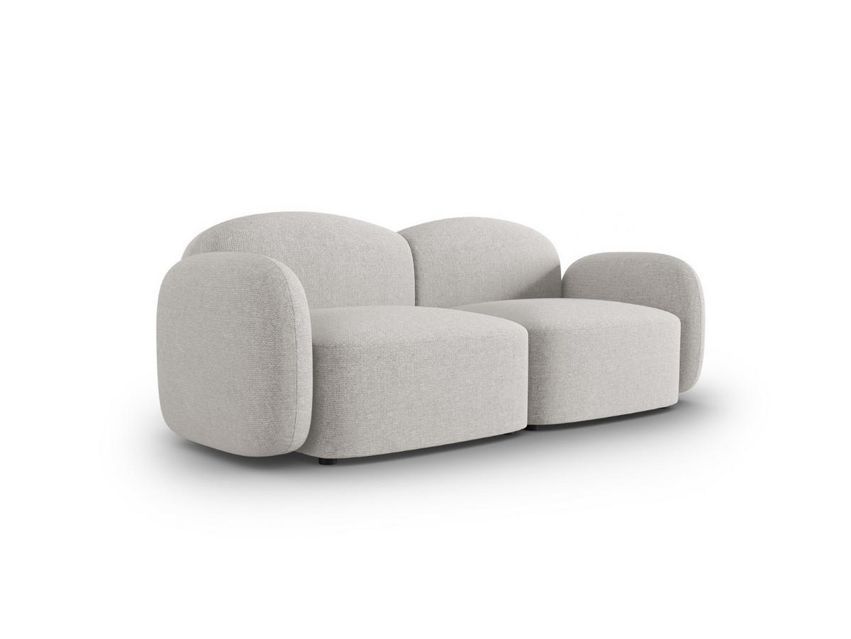 SOFA Blair aus Chenille-Stoff silber meliert 2 Sitzplätze - Silberfarben, Textil (87/80/194cm) - Micadoni