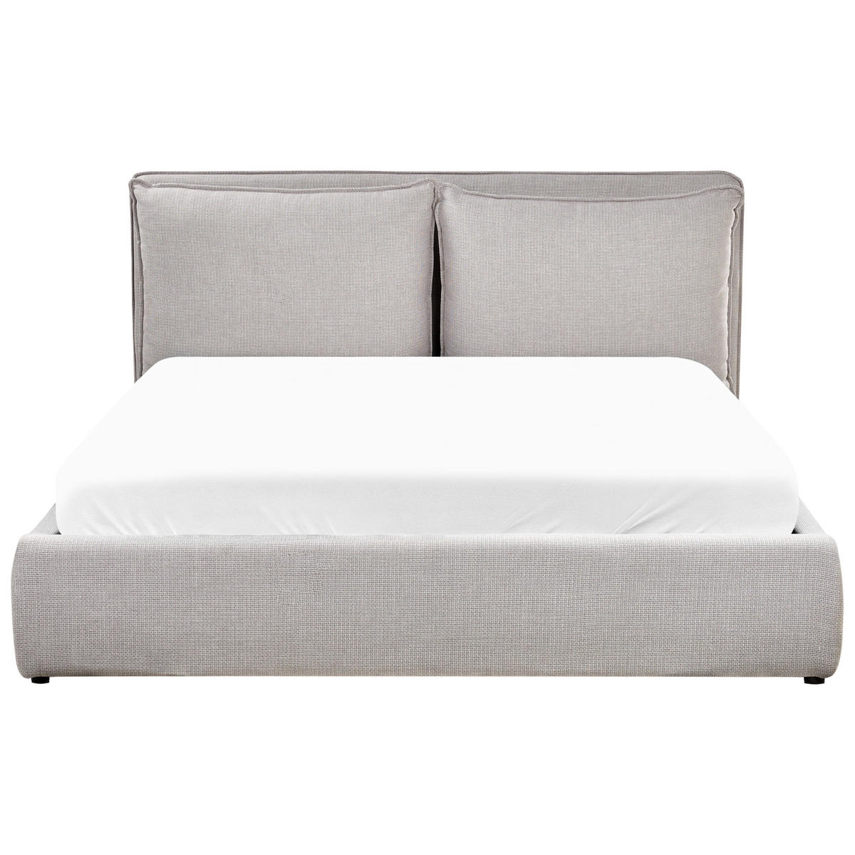 BETT mit Stauraum 160x200 cm Grau Bajonna - Hellgrau, Textil (160/200cm) - Beliani
