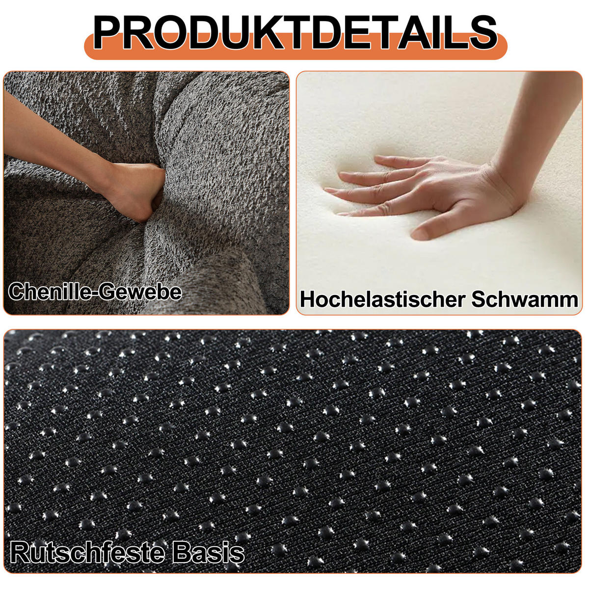 SCHLAFSOFA 2-in-1 mit Armlehnen-Ablagefach Chenille Grau 200/90/85 cm - Grau, Textil (181.6/49.5/94cm) - OKWISH