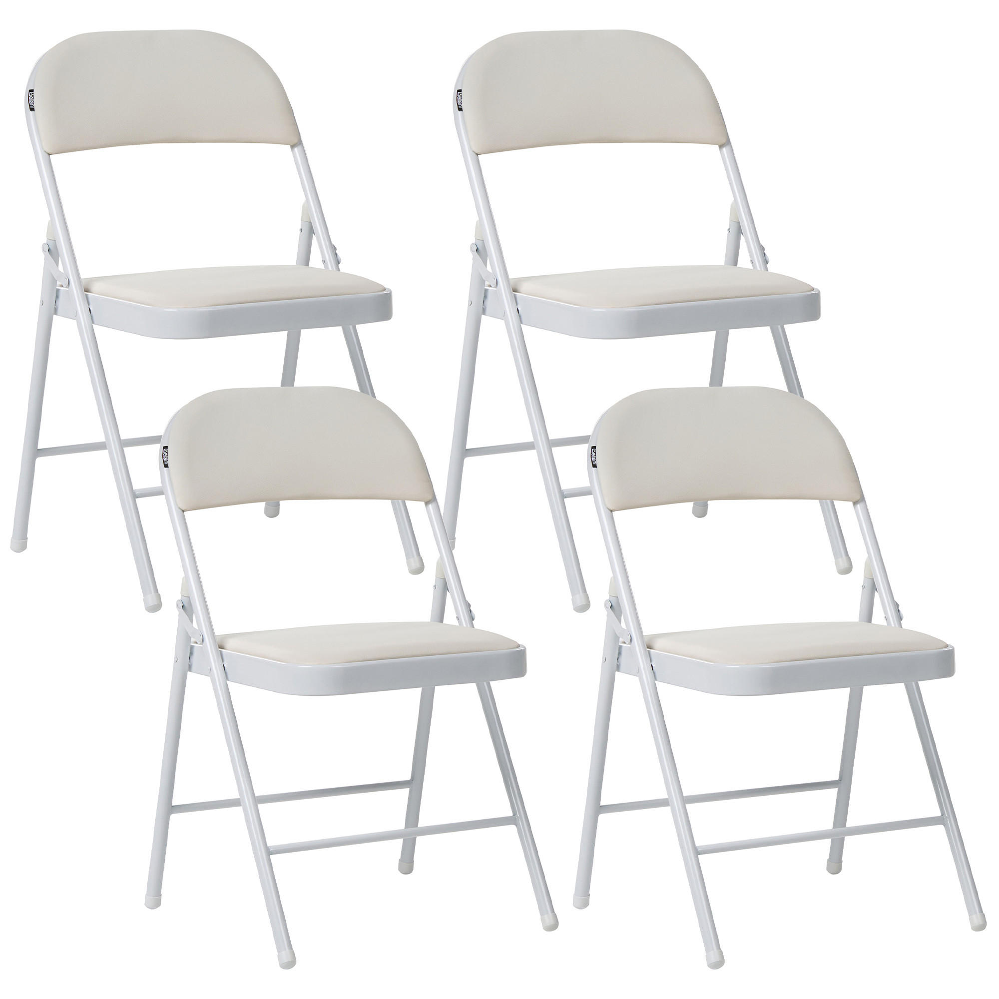 KLAPPSTUHL 4er-Set Metall Weiß Shasta - Weiß, Metall (45/77/47cm) - Beliani