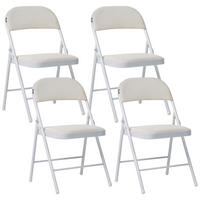 KLAPPSTUHL 4er-Set Metall Weiß Shasta - Weiß, Metall (45/77/47cm) - Beliani