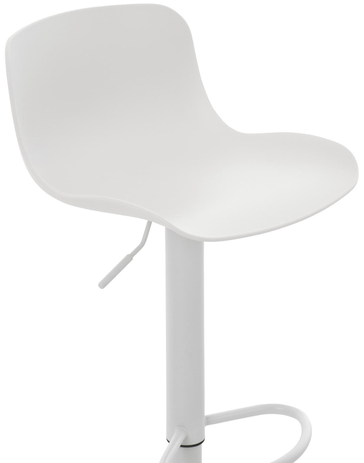 BARHOCKER Kunststoff weiß - Walnussfarben/Weiß, Kunststoff/Metall (44/81/44cm) - CLP