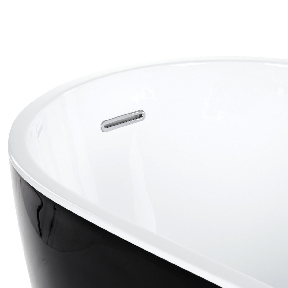 BADEWANNE FREISTEHEND 78x170x72 cm schwarz Solarte - Schwarz, Kunststoff (78/72/170cm) - Beliani