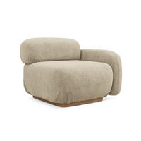 SOFAELEMENT Rechts Bouclé Stoff Beige - Beige/Braun, Holz/Textil (95/73/95cm) - Makamii