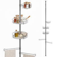 TELESKOP-KÜCHENREGAL, ausziehbar bis max. 290 cm, Metall, grau - Grau, Metall (31.5/290/31.5cm) - bremermann