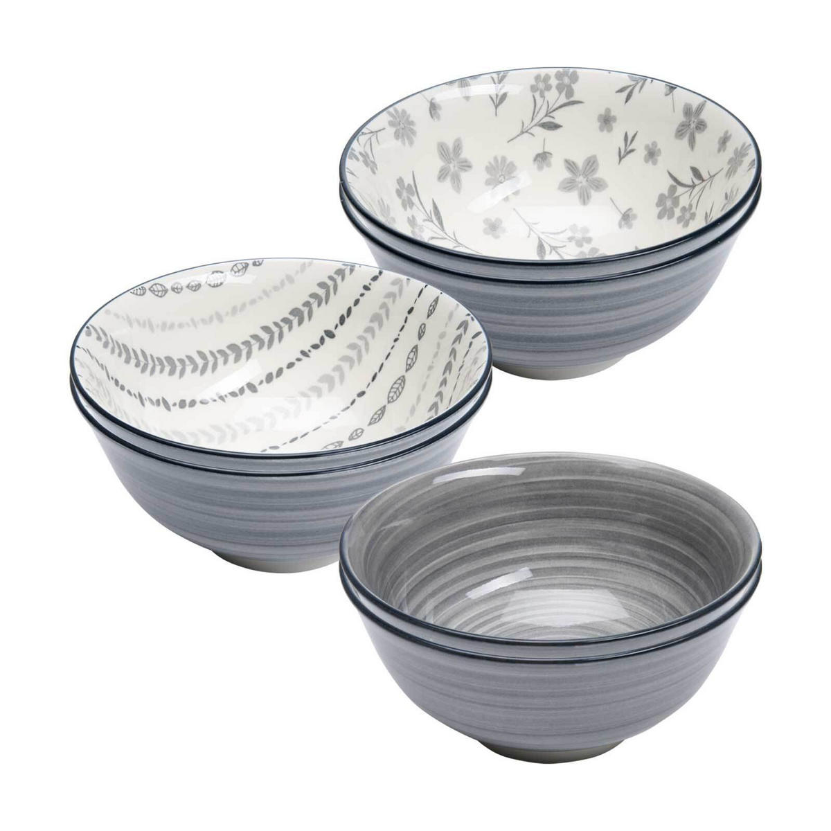 MÜSLISCHALEN Sendai Mix grau ø 15,5 cm 6er Set - Grau, Keramik (15.5cm) - Ritzenhoff Breker