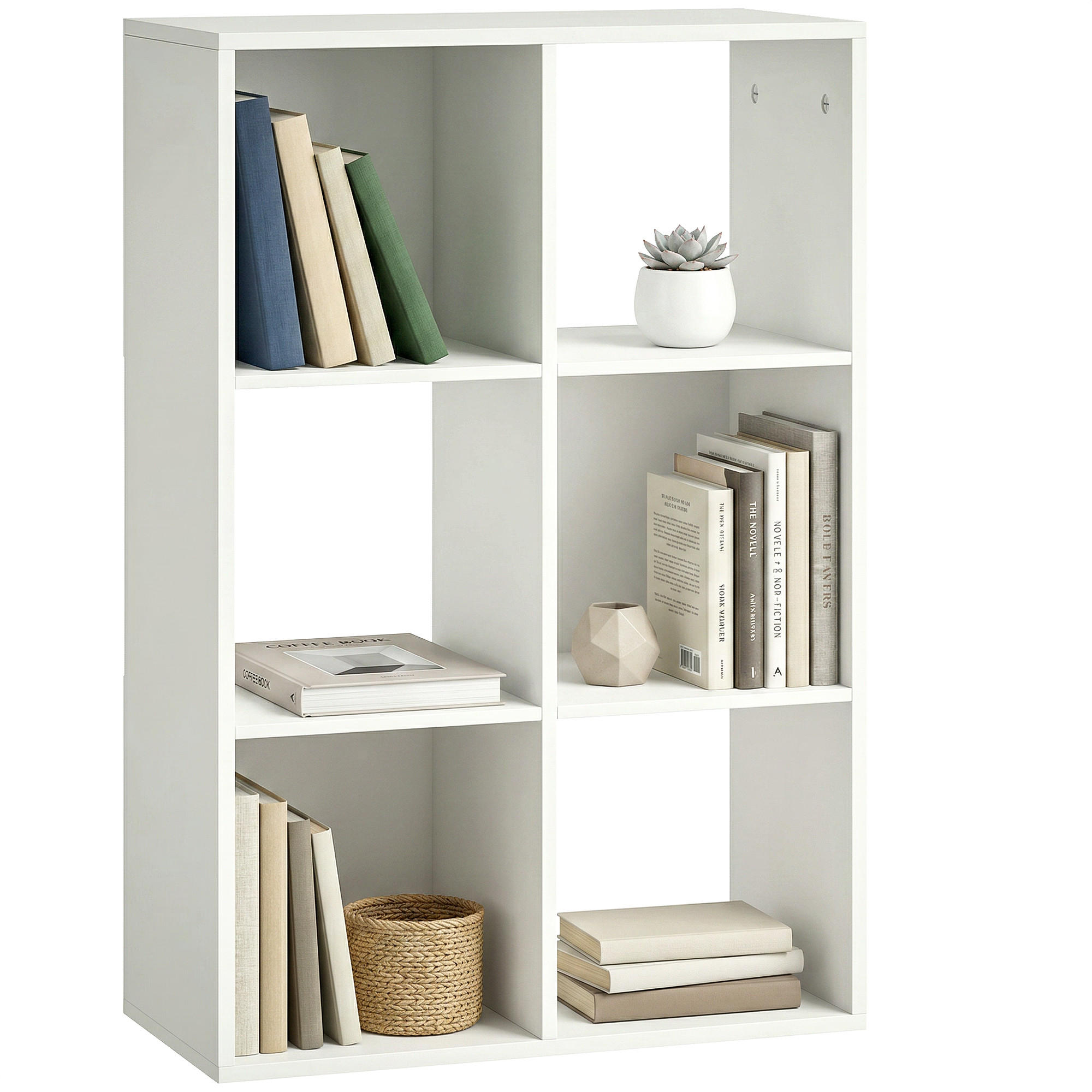 BÜCHERREGAL DE-09392 3 Ebenen mit Kippschutz Weiß - Weiß, Holzwerkstoff (29.5/91.5/61.5cm) - ComfortXL
