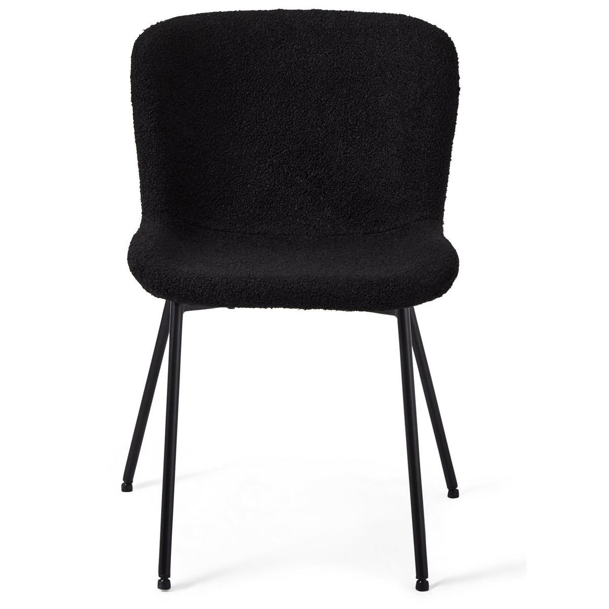 STUHL-SET 2 Stück in Teddystoff - Schwarz, Textil/Metall (52/80/61cm) - Furnhouse