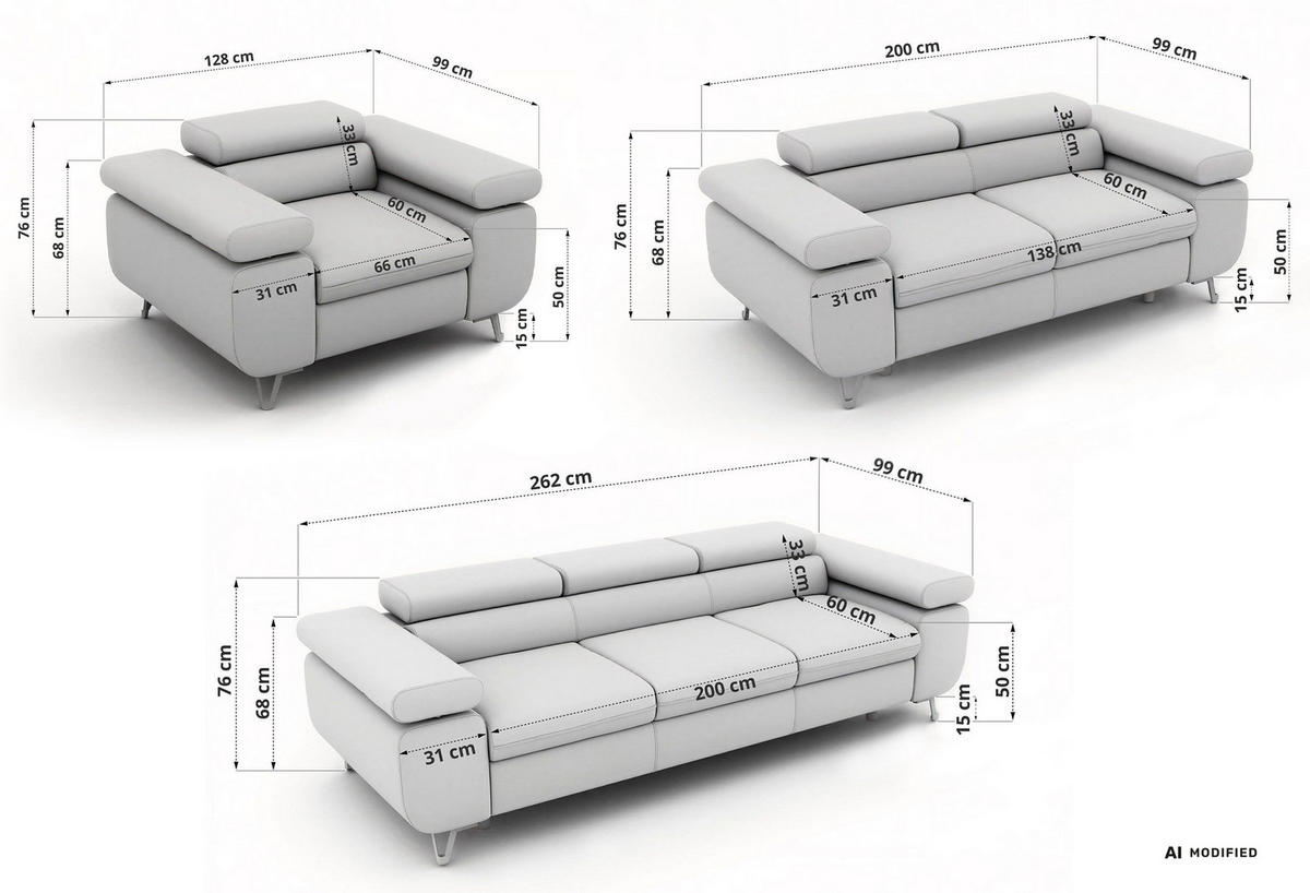 SEDACÍ SOUPRAVA PETER 1+2+3 - Hnědá Manšestr - černá/hnědá, kov/textil (262/76/99cm) - MKS