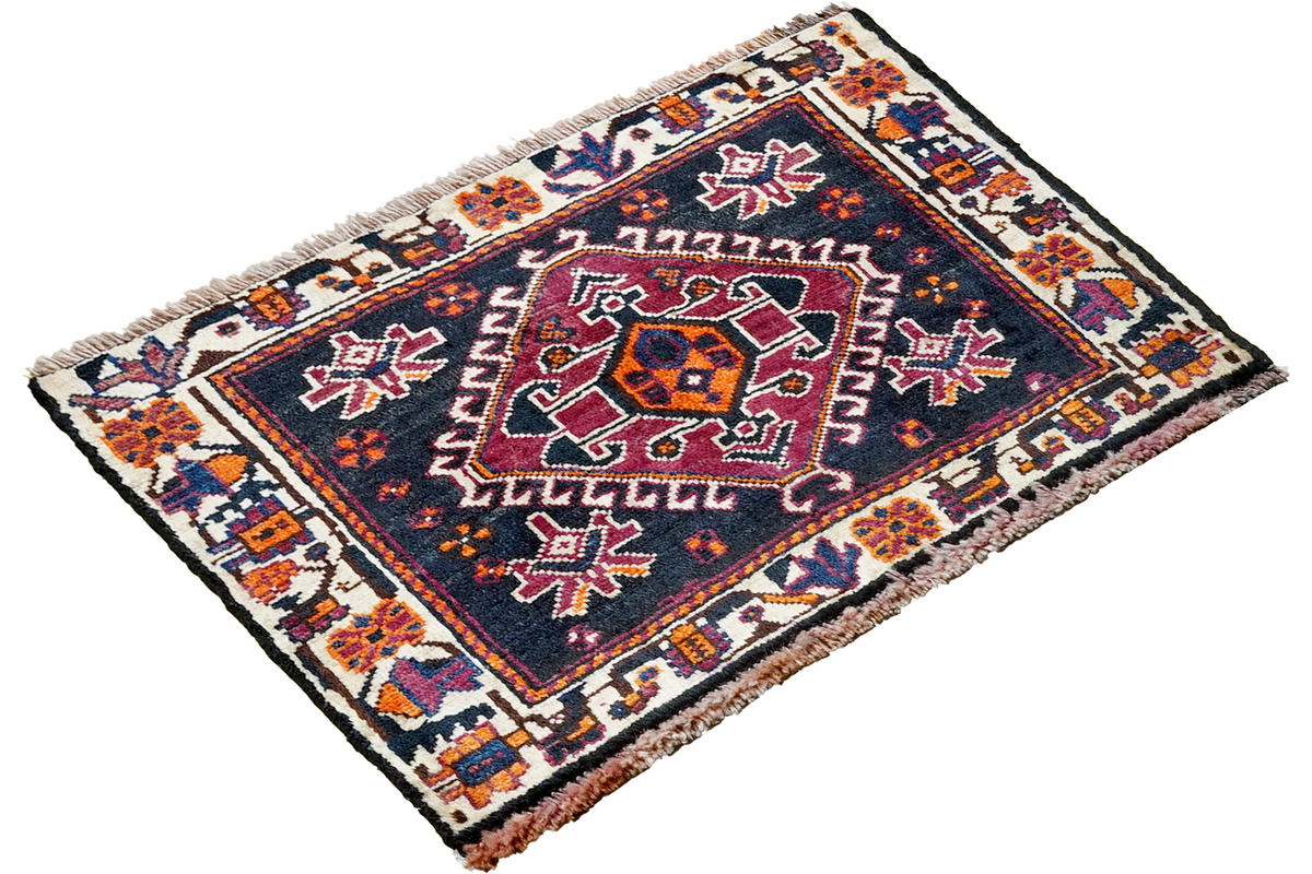 TEPPICH Gashgai Blau 52/70 cm Schurwolle - Blau, Textil (70/52cm) - Looma