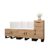 GARDEROBEN-SET 95/210/45,6 - Schwarz/Eiche Artisan, Holz/Kunststoff (210/95/45.6cm) - Abiks Möbel