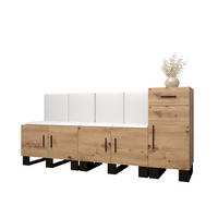 GARDEROBEN-SET 95/210/45,6 - Schwarz/Eiche Artisan, Holz/Kunststoff (210/95/45.6cm) - Abiks Möbel