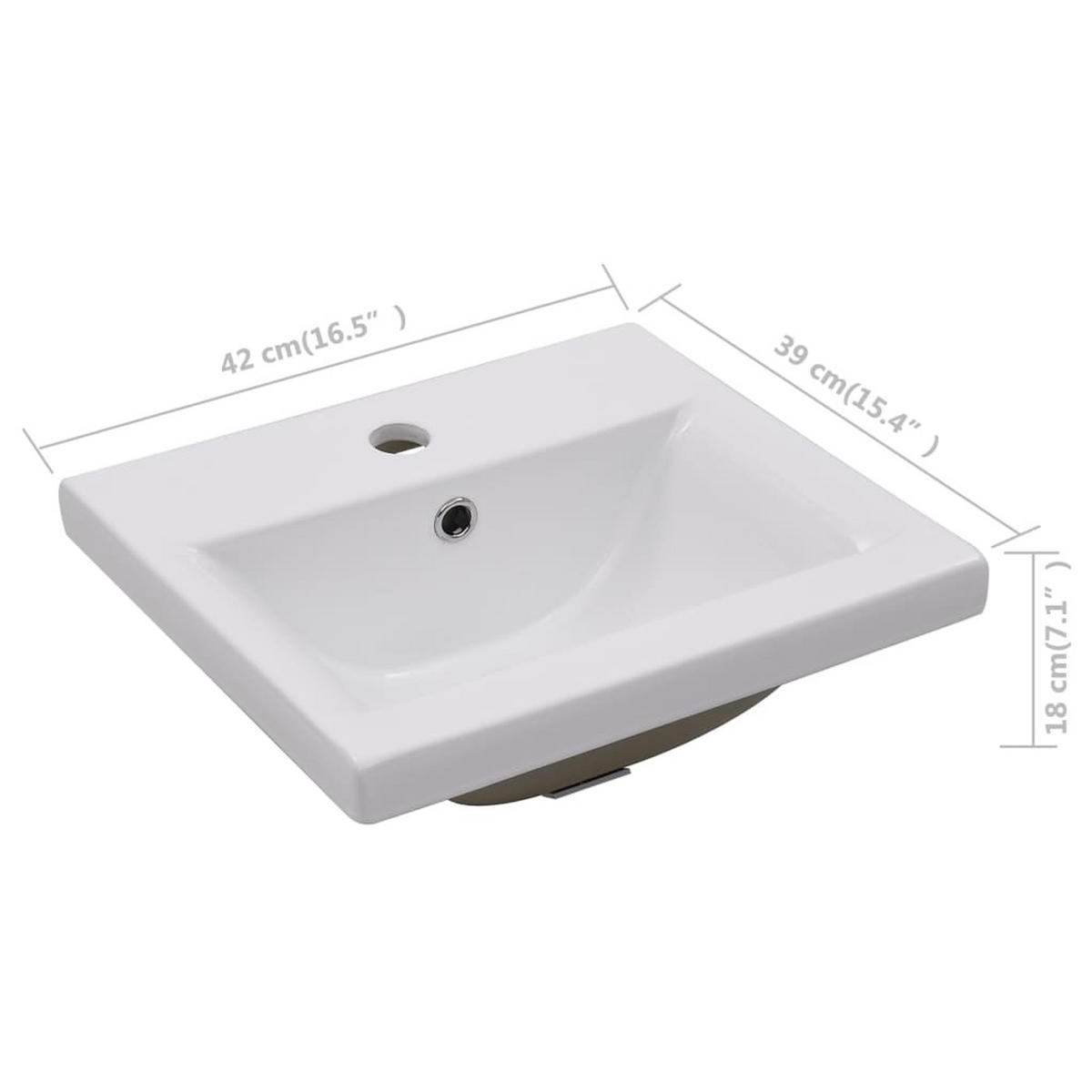 WASCHBECKEN Landgraf 42/39/18 cm - Weiß, Keramik (42/18/39cm) - Nettlife