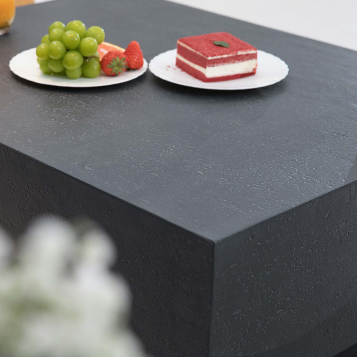 COUCHTISCH TEVERE aus GF-Beton Rechteck, Wetterbeständig, 86x86x36 cm - Dunkelgrau, Naturmaterialien (86/86/36cm) - Elementi