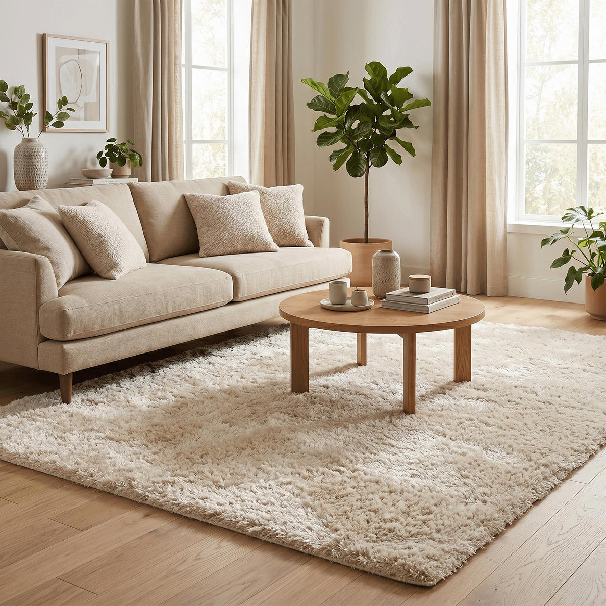 HOCHFLOR SHAGGY TEPPICH LUXUS EMOTION MIX - Beige, Textil (160/200cm) - Snapstyle