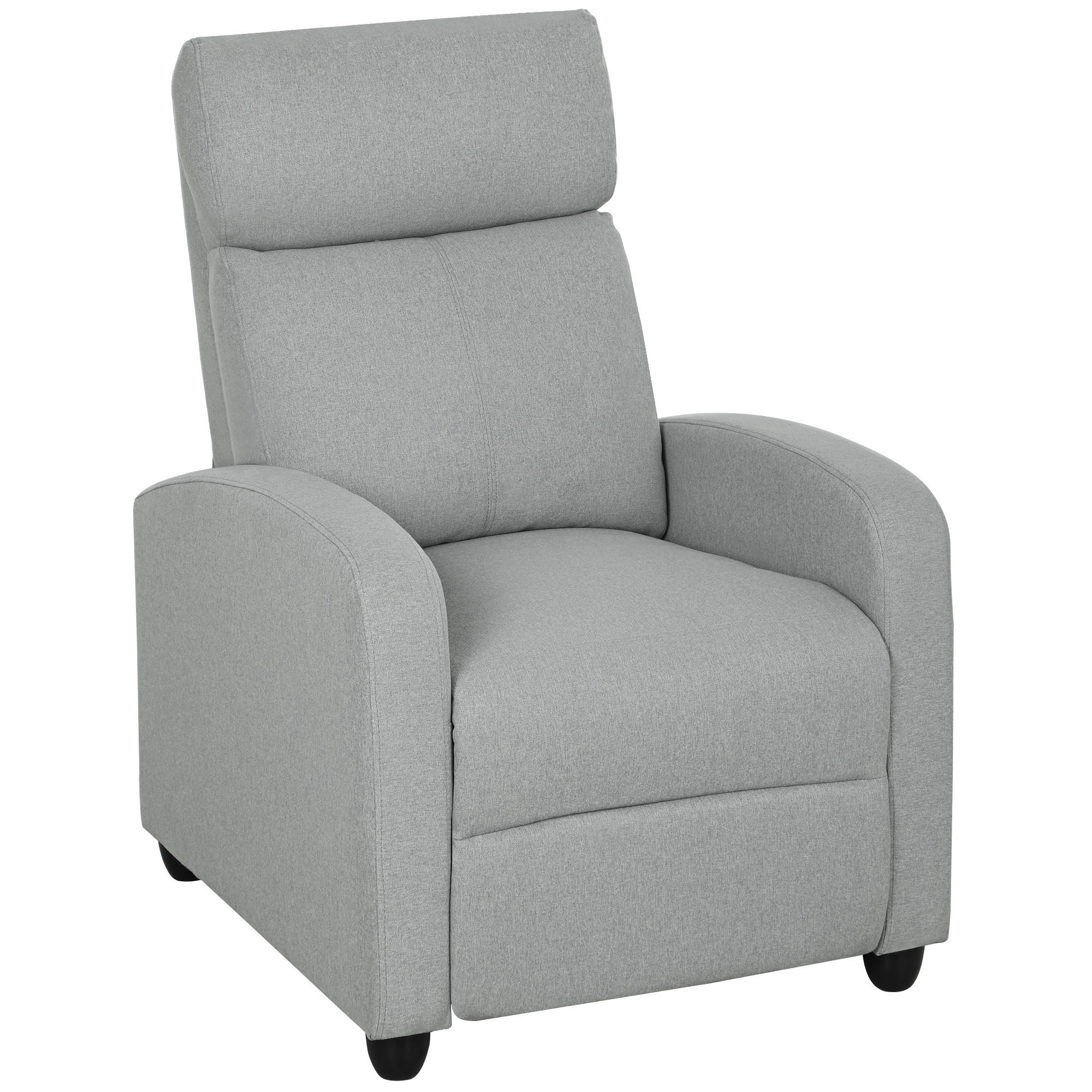 RELAXSESSEL DE-06317 verstellbar 135°, ausziehbare Fußstütze Hellgrau - Hellgrau, Textil/Metall (88/101/69cm) - ComfortXL