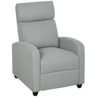 RELAXSESSEL DE-06317 verstellbar 135°, ausziehbare Fußstütze Hellgrau - Hellgrau, Textil/Metall (88/101/69cm) - ComfortXL