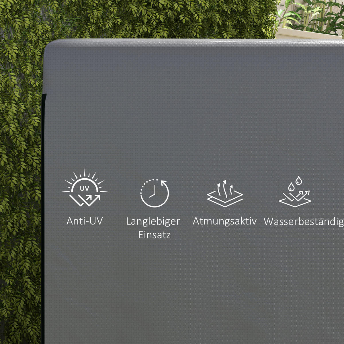 GARTENMÖBELABDECKUNG DE-07049 wetterfest, XL, für Hollywoodschaukel Dunkelgrau - Dunkelgrau, Kunststoff (155/150/215cm) - ComfortXL