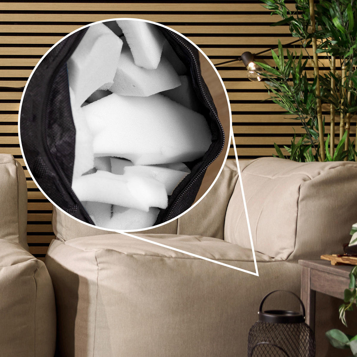 SITZSACK-SOFA Ecksessel - Beige, Textil (100/68/100cm) - icon