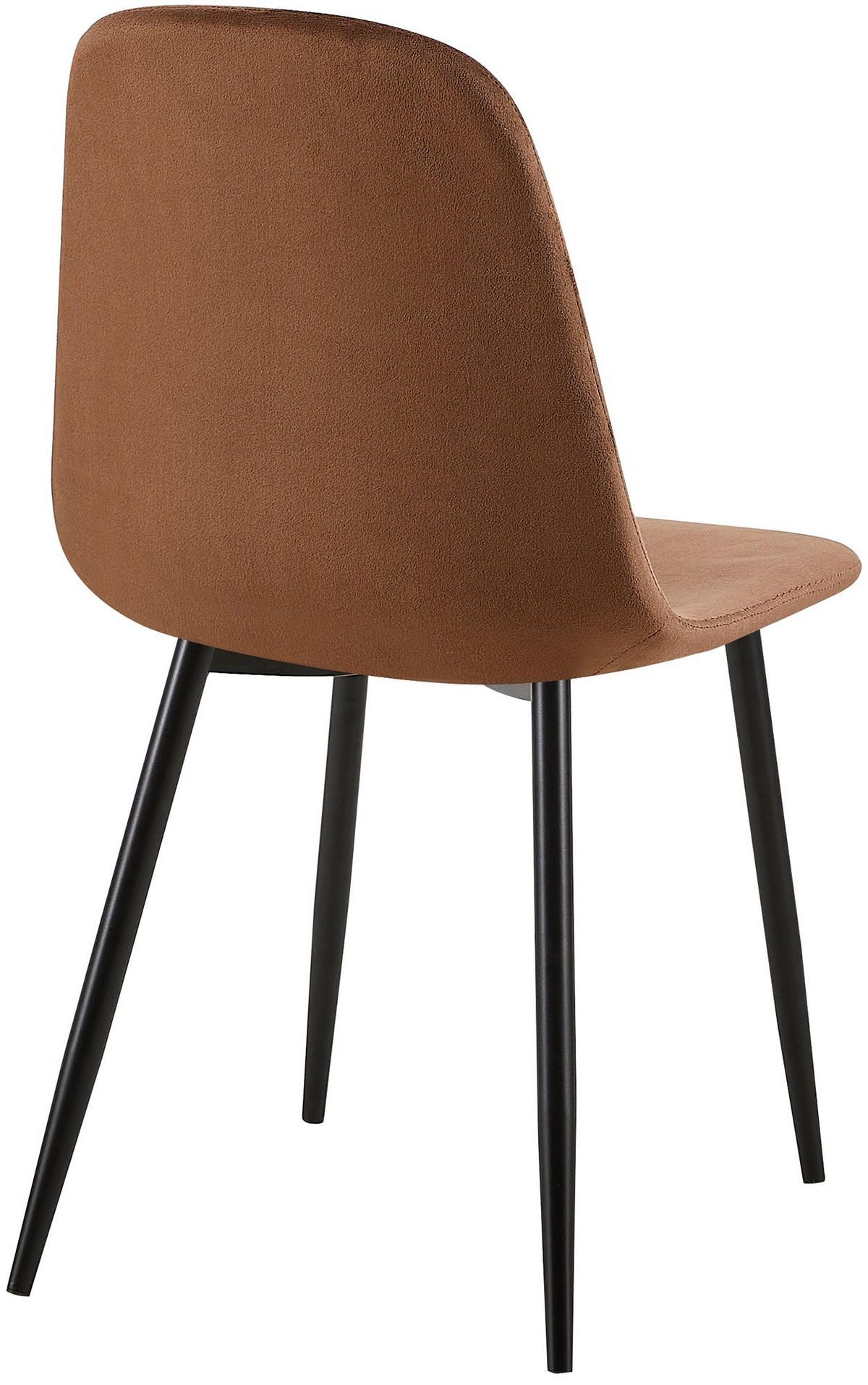STUHL 4er Set Samt Braun - Schwarz/Braun, Textil/Metall (44/88/54cm) - CLP