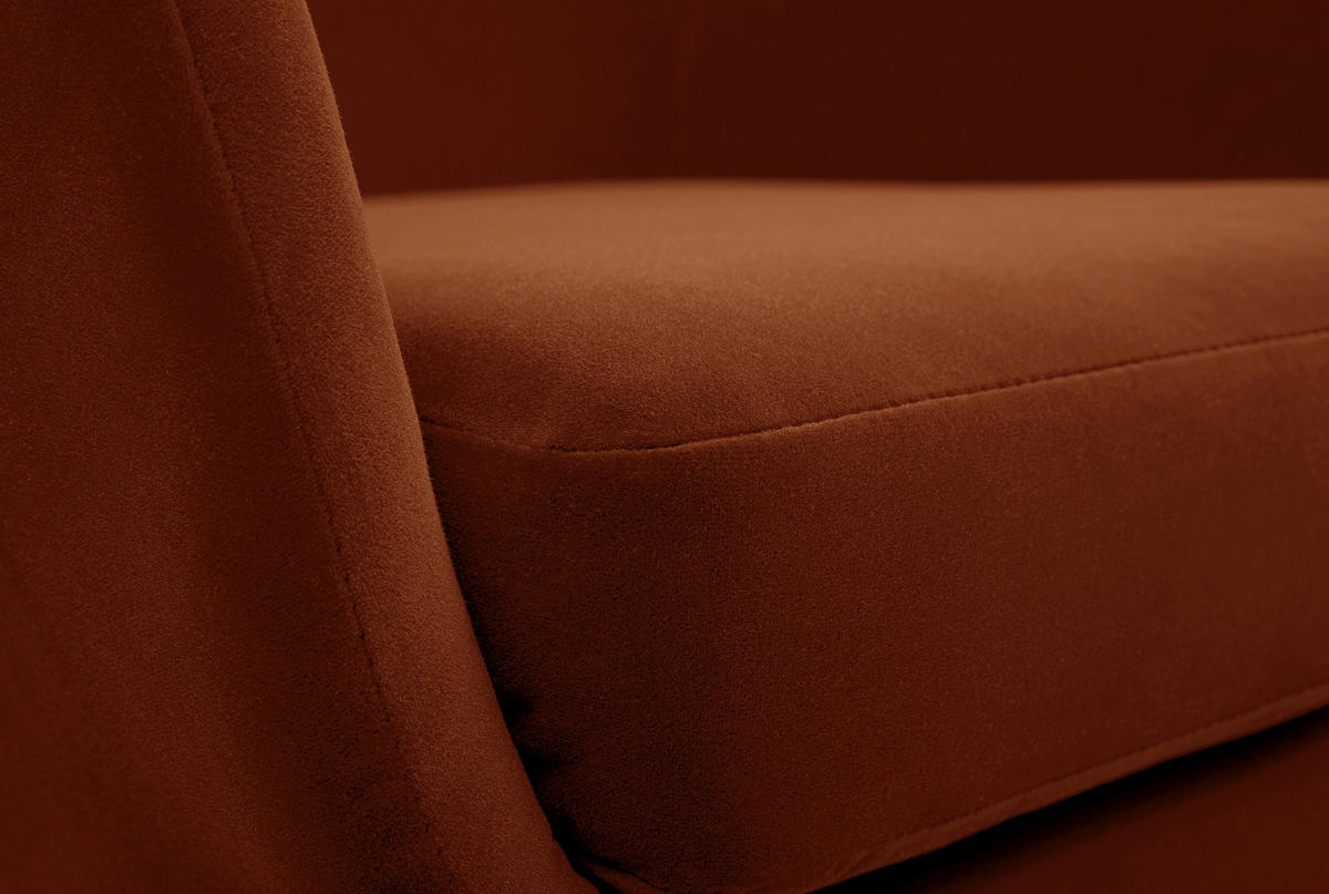 SESSEL SEDUTA, Modern Polstersessel Loungesessel, Velours-Stoff Orange - Orange, Holz/Metall (72.5/101.5/83cm) - MASSENO