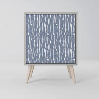 SIDEBOARD GRAPHITE RAIN, Grau, 57,5x42x77,5 cm, Schräge Buchenholzfüße - Buchefarben/Multicolor, Holzwerkstoff/Buchenholz (57.5/77.5/42cm) - SpaceRebels