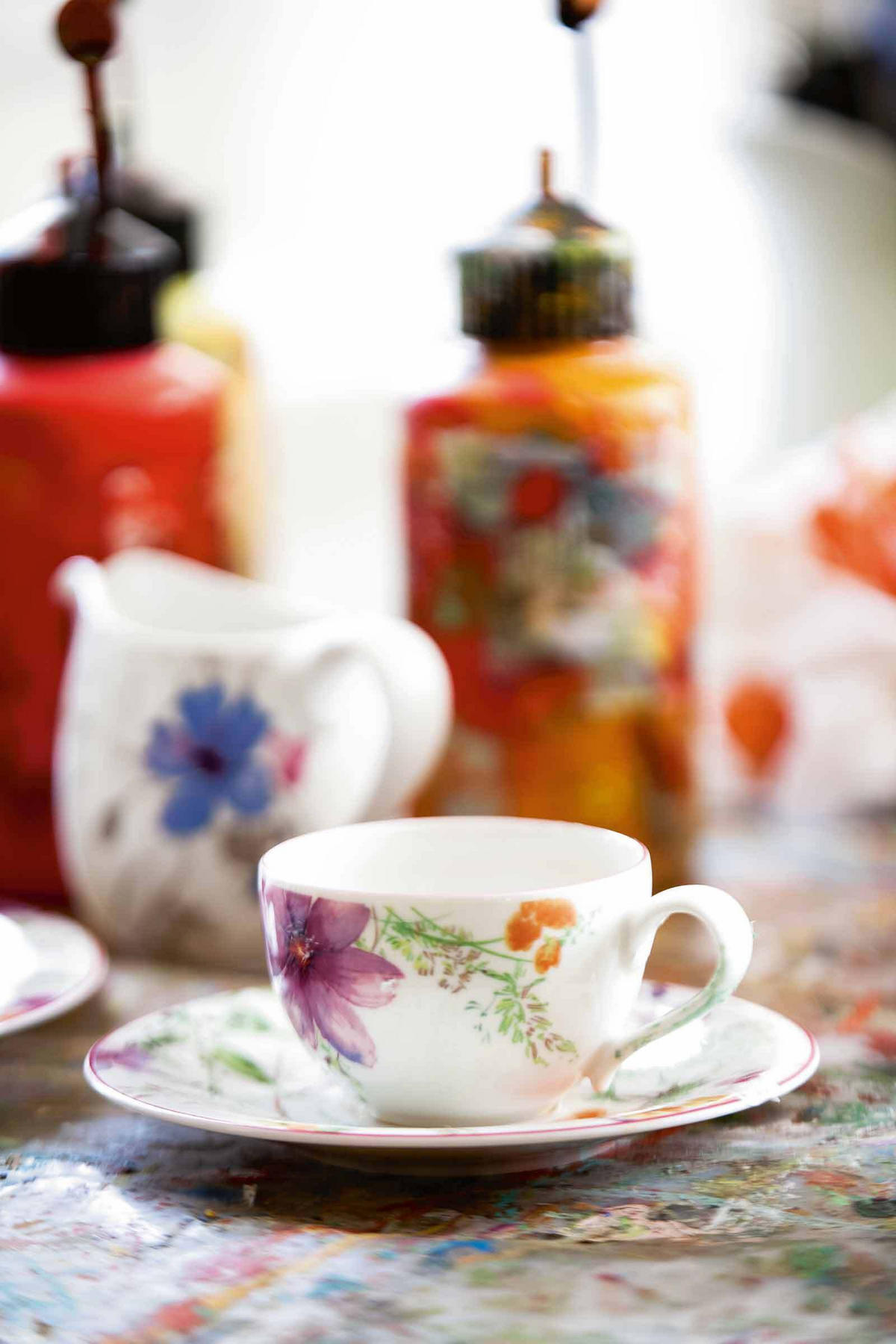 KAFFEETASSE MIT UNTERTASSE Mariefleur Basic bunt 250 ml - Multicolor, Keramik (1/1/1cm) - Villeroy & Boch