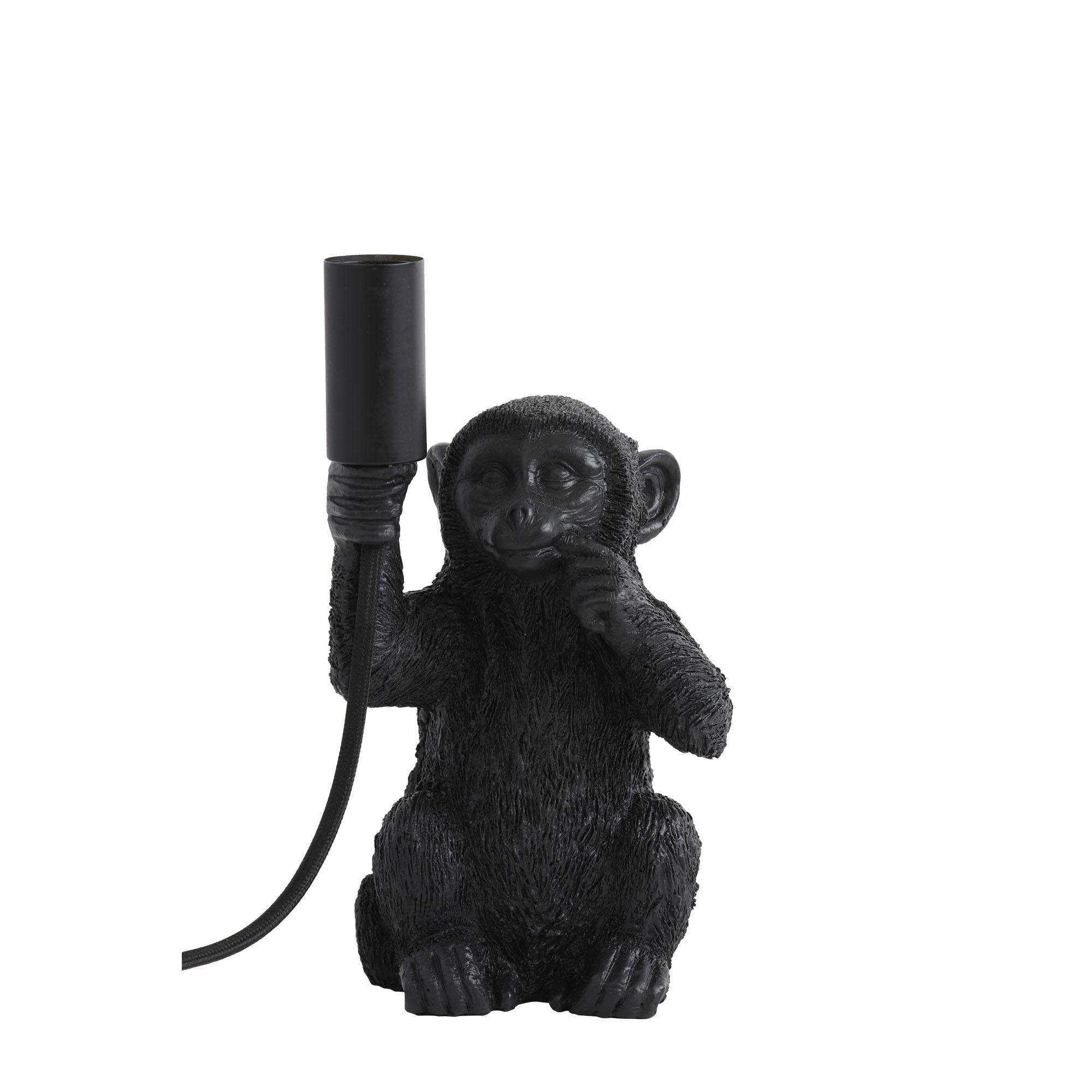 TISCHLAMPE Affe Schwarz 13/12,5/23,5 cm - Schwarz, Kunststoff (13/12.5/23.5cm) - Light & Living
