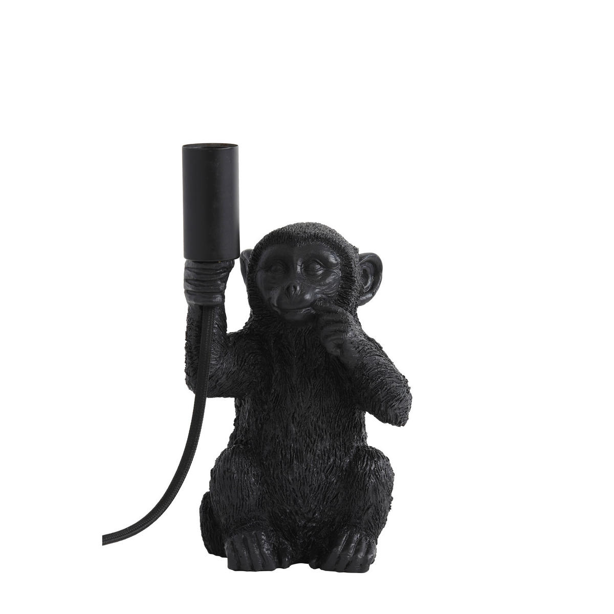 TISCHLAMPE Affe Schwarz 13/12,5/23,5 cm - Schwarz, Kunststoff (13/12.5/23.5cm) - Light & Living