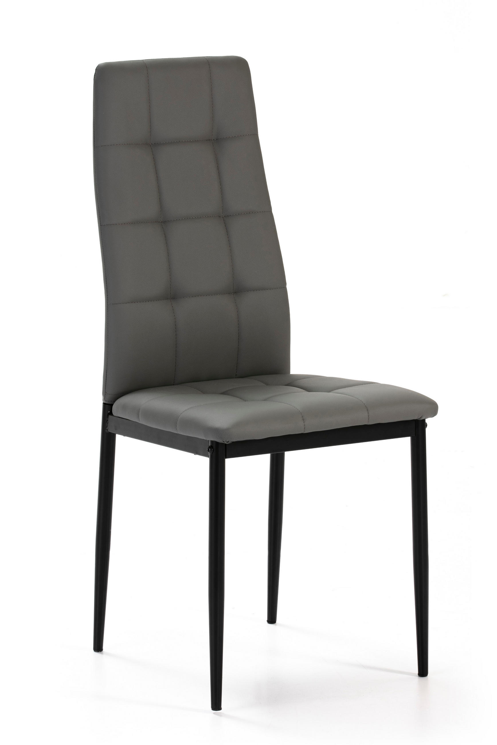 Thumbnail - VS Venta-stock Stuhl, Grau, Leder, 51x97x42 cm, Esszimmer, Stühle, Esszimmerstühle, Vierfußstühle