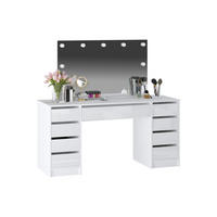 SCHMINKTISCH - 152.3 cm x 53.6 cm - holz - weiß Jenemi - Weiß, Holz (152.3/142.6/53.6cm) - Vente-Unique