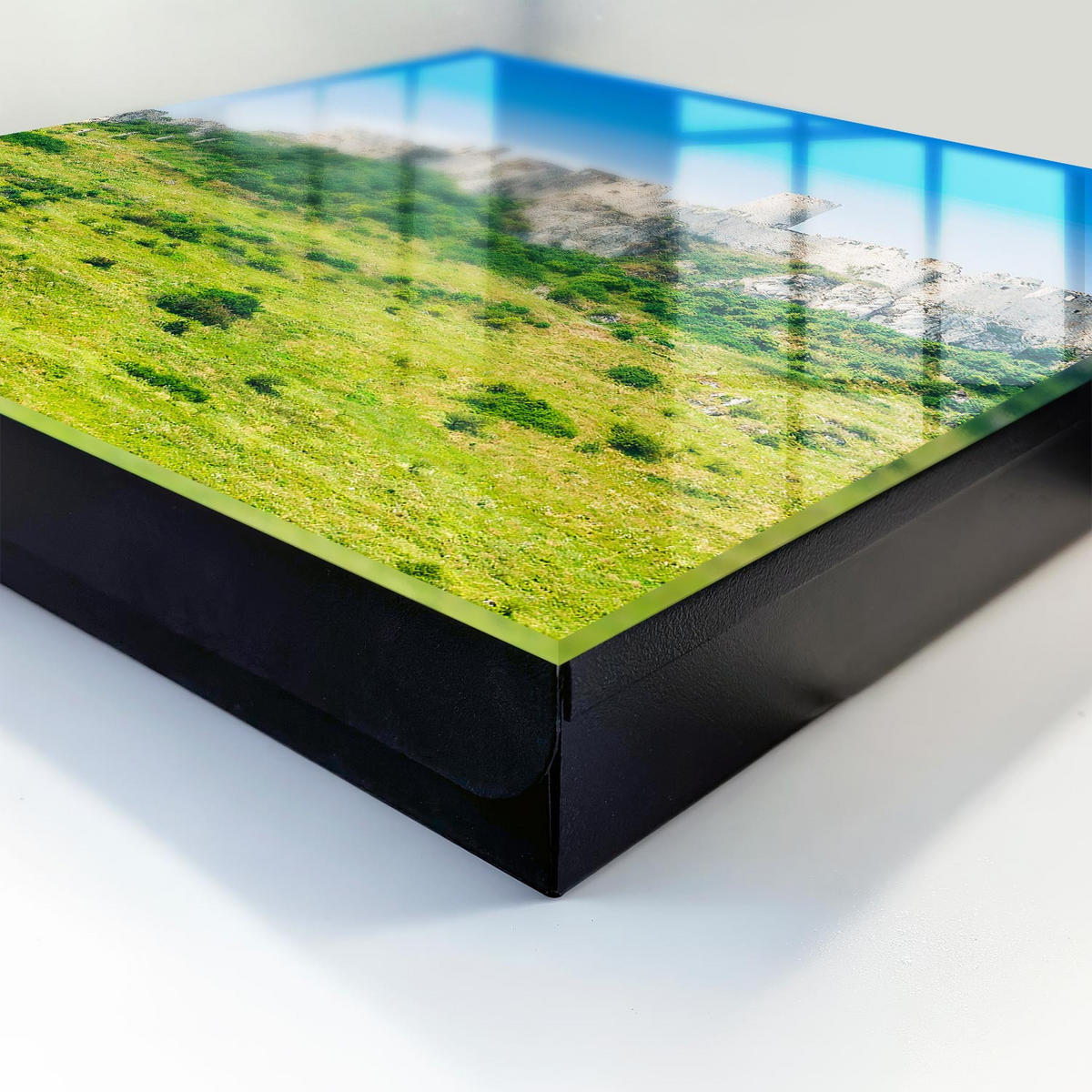 SCHLÜSSELBOX Schwarz 30x30 cm- Türöffnung nach rechts - Steinburg - Blau, Metall (30/30/5cm) - TULUP