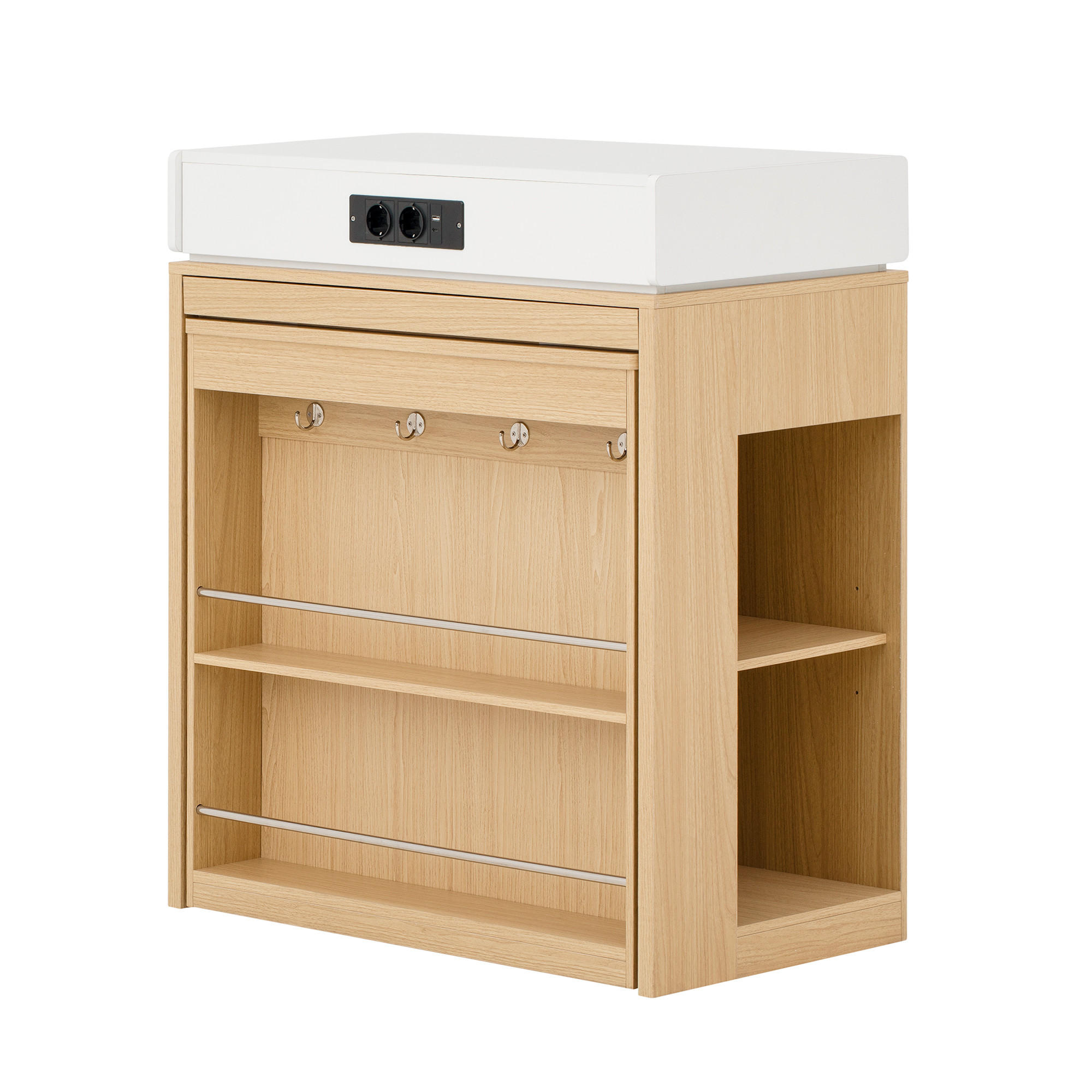 KÜCHENINSEL mit ausziehbarer Tischplatte DE-39563 Natur - Naturfarben, Holzwerkstoff (83/96/46cm) - ComfortXL