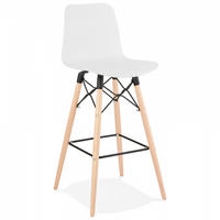 BARHOCKER Weiß 46x112x46cm - Beige/Schwarz, Holz/Kunststoff (46/112/46cm) - AlterEgo