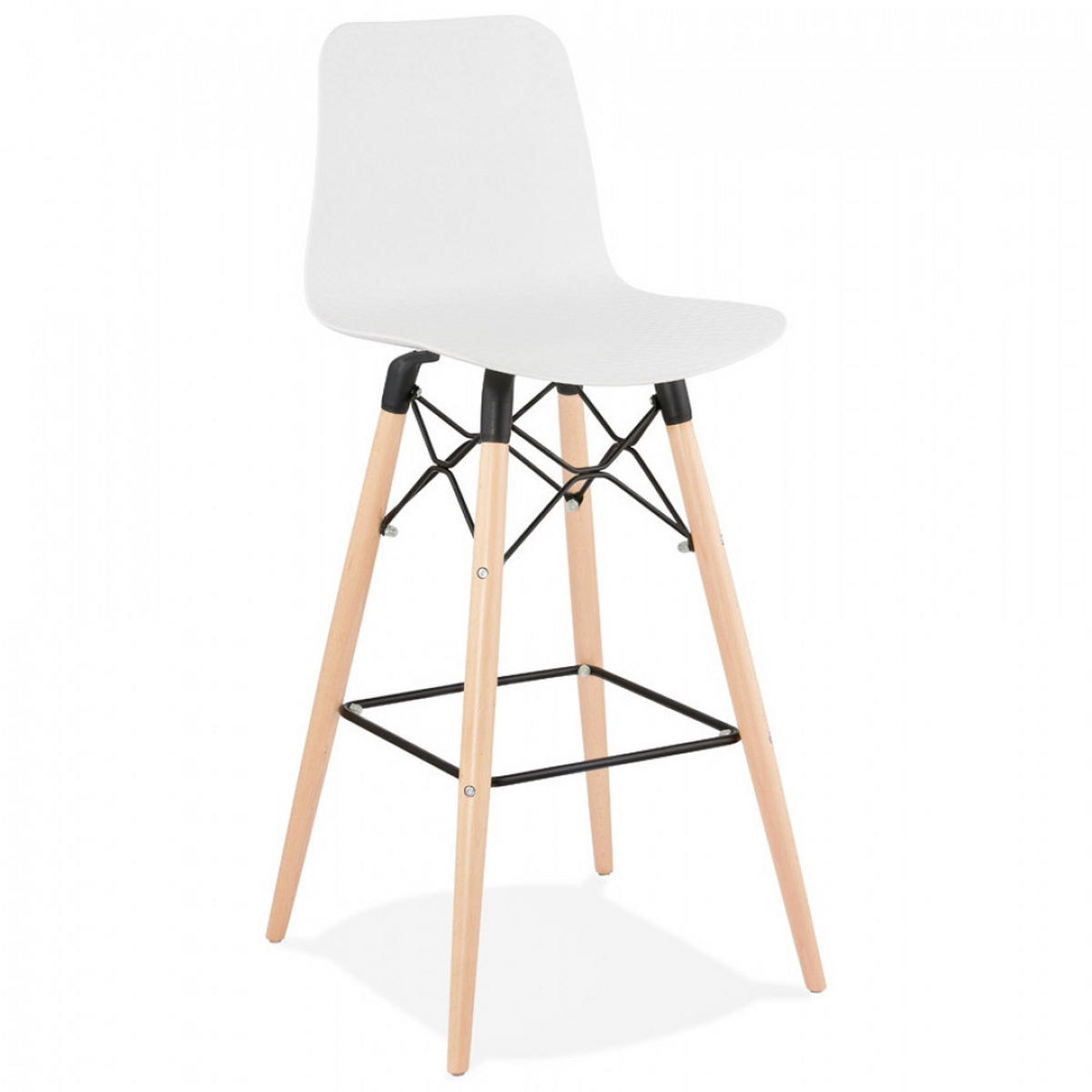 BARHOCKER Weiß 46x112x46cm - Beige/Schwarz, Holz/Kunststoff (46/112/46cm) - AlterEgo