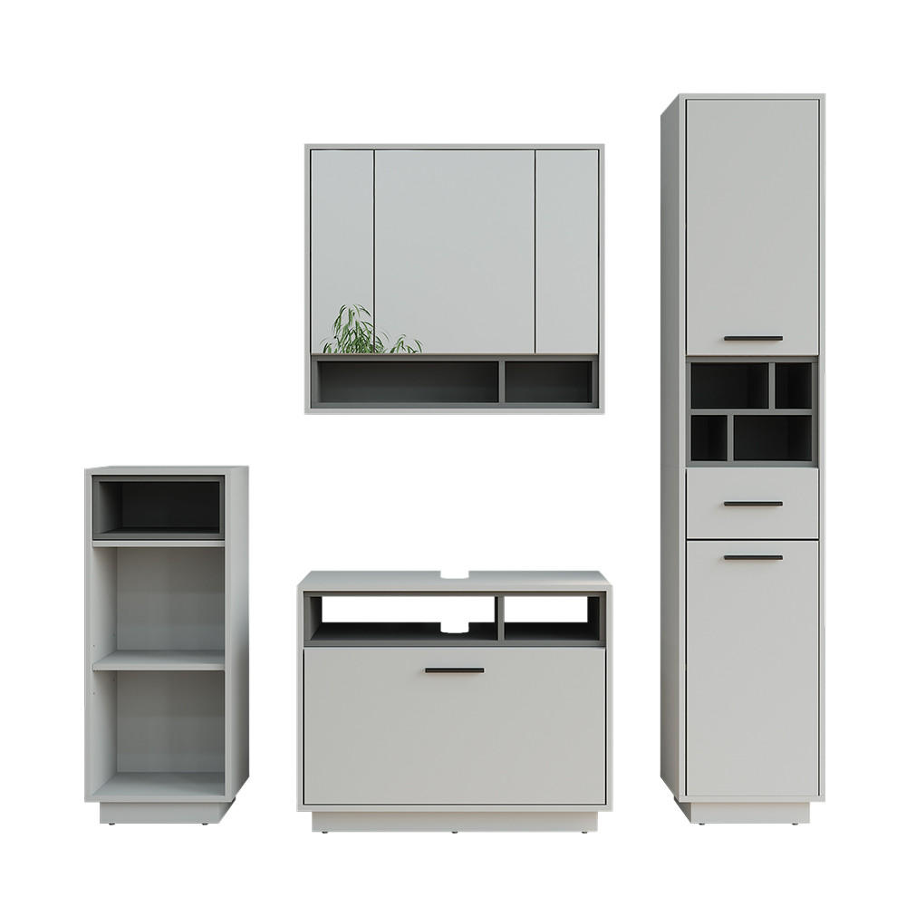 KOUPELNOVÝ NÁBYTEK Beatrice Šedá/antracitová - šedá/antracitová, kompozitní dřevo (80/64/35cm) - Vicco