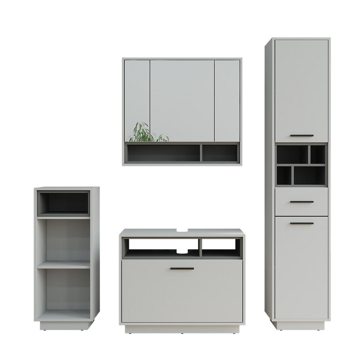 KOUPELNOVÝ NÁBYTEK Beatrice Šedá/antracitová - šedá/antracitová, kompozitní dřevo (80/64/35cm) - Vicco