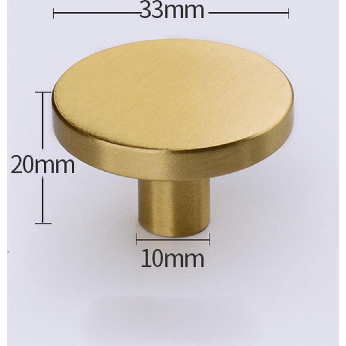 KNAUFGRIFF 4er-Set Gold Kupfer 33 x 33 x 20 mm Schrank Beschläge - Goldfarben, Metall (3.3/2/3.3cm) - MCBOSON