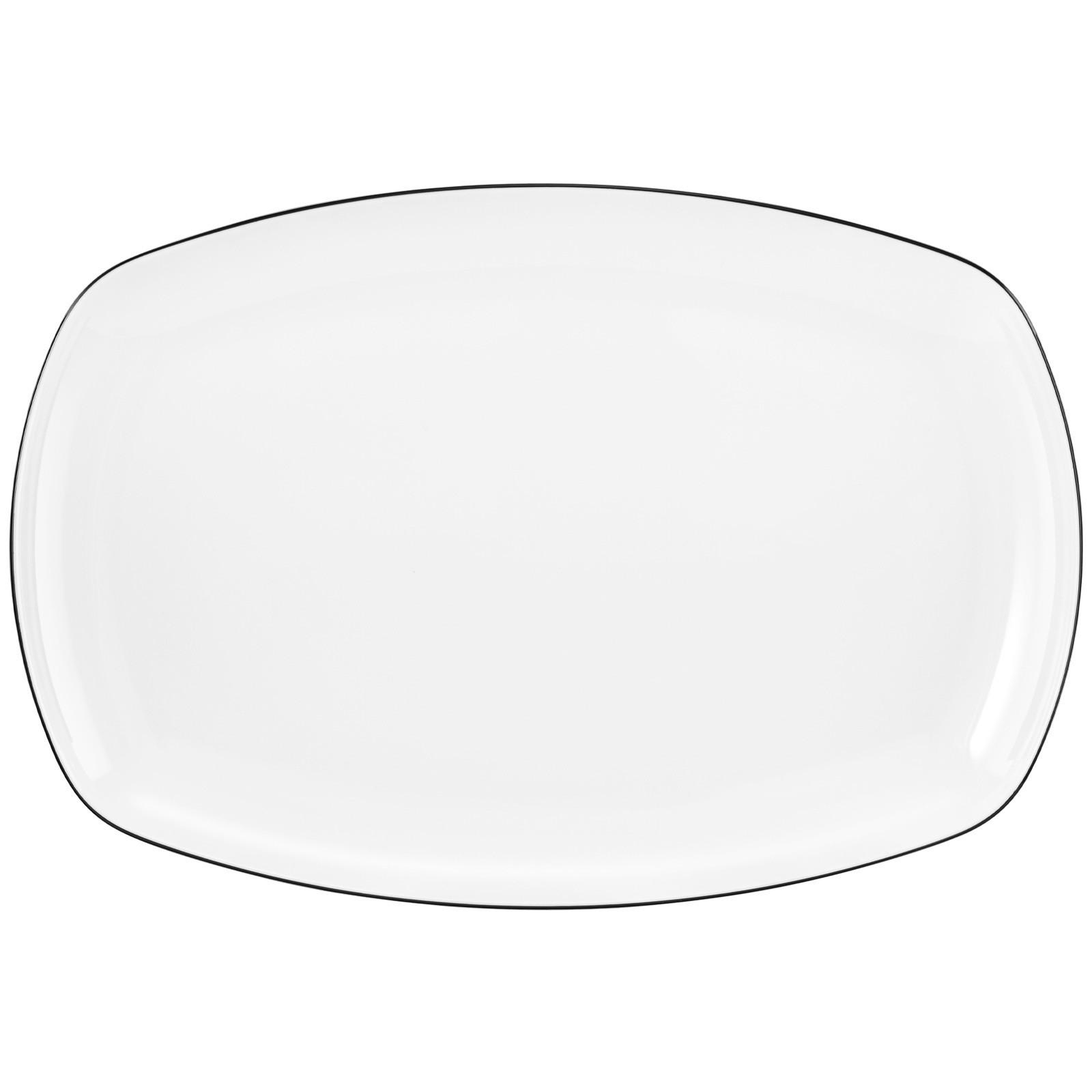 SERVIERPLATTE Lido Black Line weiß 35 x 24 cm - Weiß, Keramik (23.7/3.9/35cm) - Seltmann Weiden