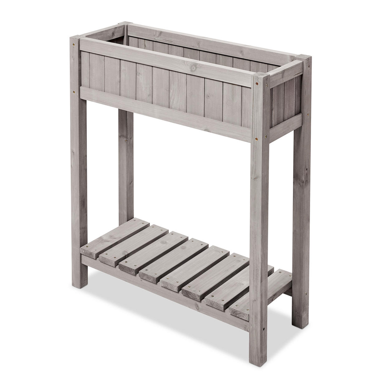 HOCHBEET DETE mit Ablage 75*28*85 cm - Grau, Holz (75/85/28cm)